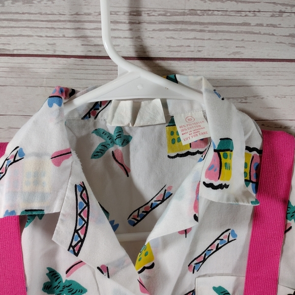 80s Overall Suspender Shorts outfit tropical - Picture 3 of 16